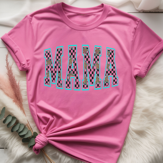 Checkered Mama Tee