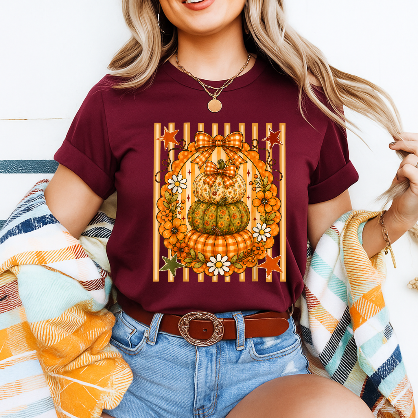 Pumpkin Floral Tee
