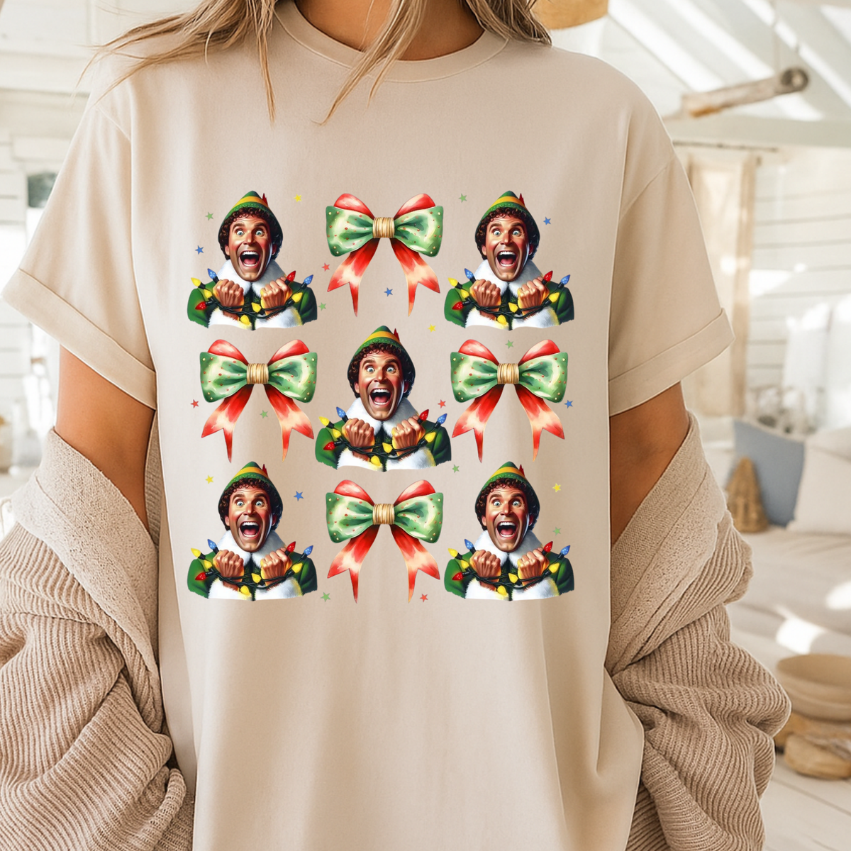 Buddy the elf & bows Tee