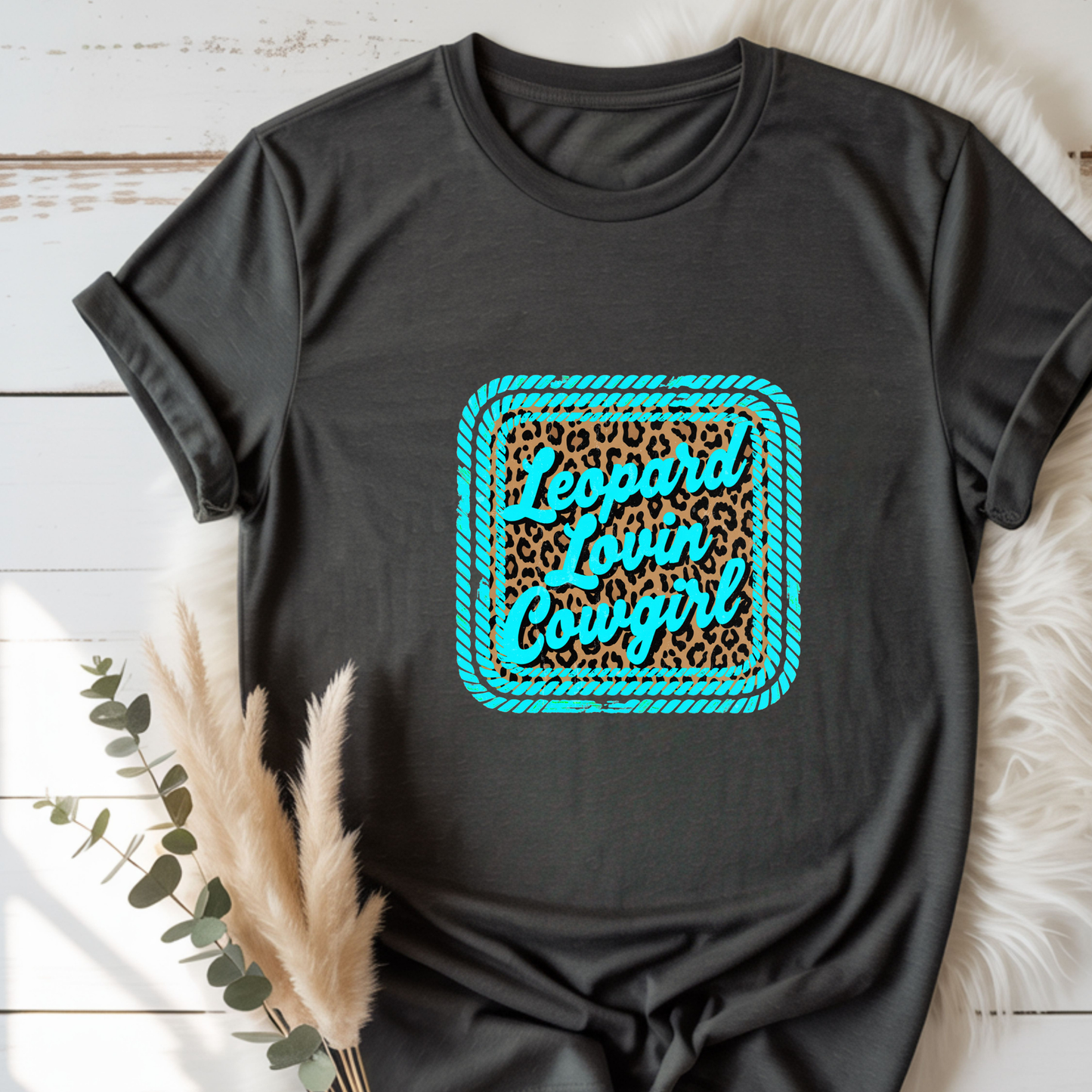 Leopard loving cowgirl Tee